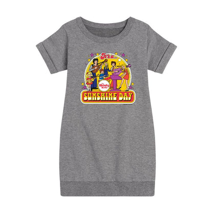 Girls' - The Brady Bunch - The Brady Kids Graphic Short Sleeve Fleece Dress