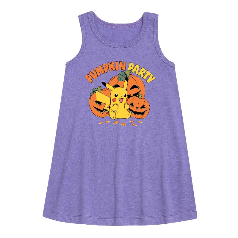 Girls' - Pokémon - Pumpkin Party Graphic Sleeveless Aline Dress