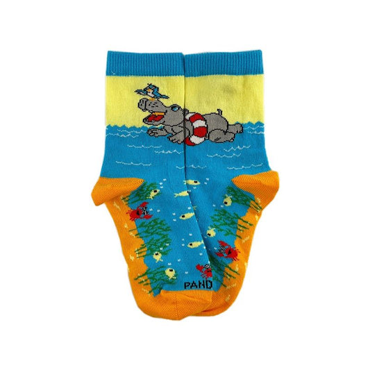 Swimming Hippos Socks - Medium (Ages 5-7) from the Sock Panda (Ages 3-7)
