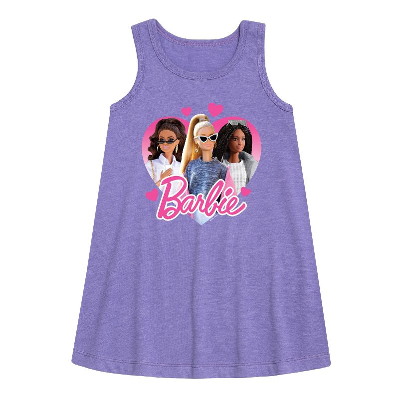 Girls' - Barbie - Valentine's Day Graphic Sleeveless Aline Dress