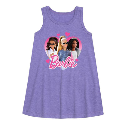 Girls' - Barbie - Valentine's Day Graphic Sleeveless Aline Dress