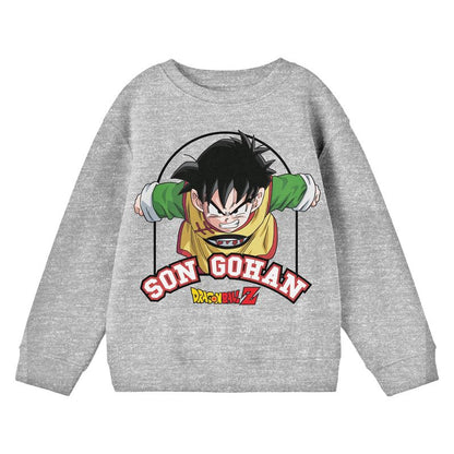 Dragon Ball Z Son Goku Crew Neck Long Sleeve Athletic Heather Youth Sweatshirt
