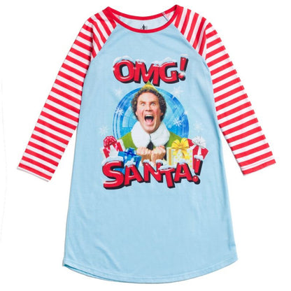 Elf Buddy the Elf Christmas Girls Nightgown Pajamas Little Kid to Big Kid