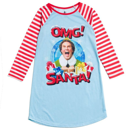 Elf Buddy the Elf Christmas Girls Nightgown Pajamas Little Kid to Big Kid