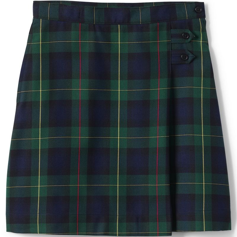 Lands' End School Uniform Kids Plaid A-line Skirt Below the Knee