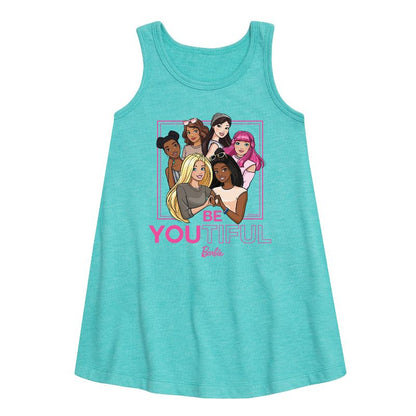 Girls' - Barbie - BeYOUtiful Graphic Sleeveless Aline Dress
