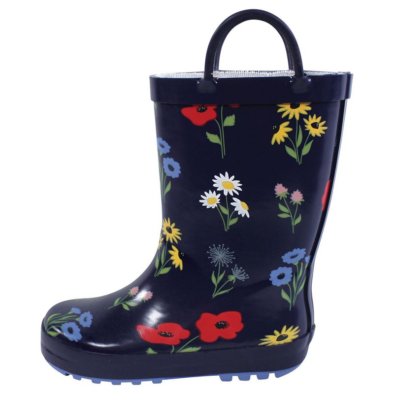 Hudson Baby Infant Girl Rain Boots, Wildflower