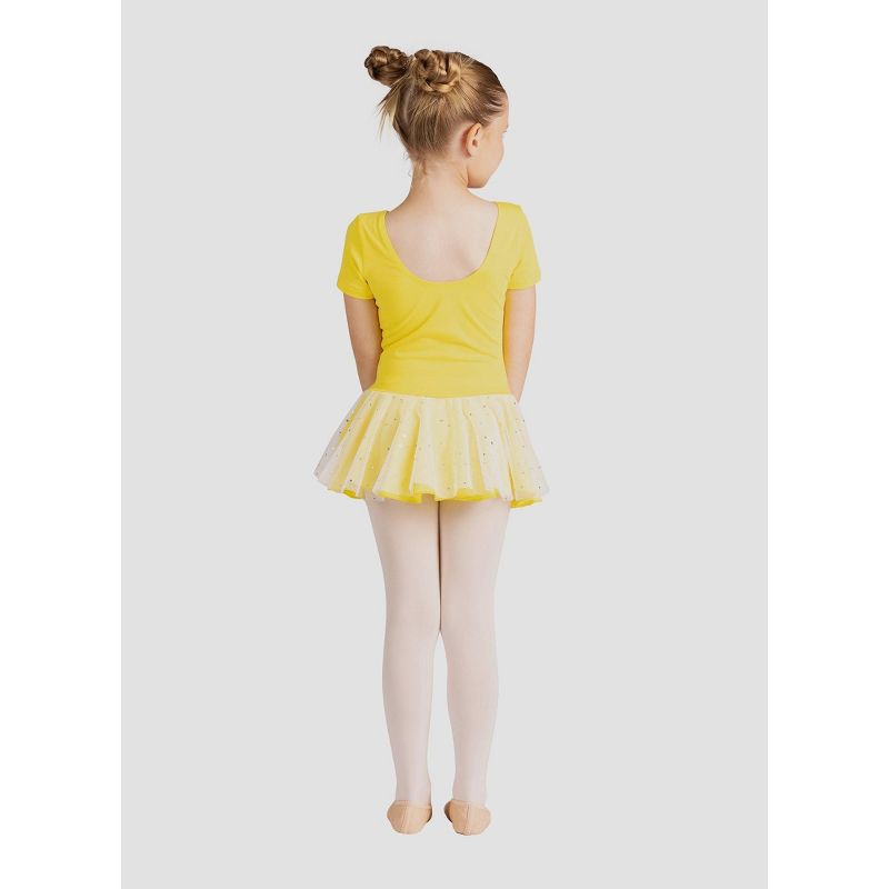 فستان ليوتارد للبنات من دانز إن موشن 293، تنورة مادلين سباركل، بأكمام قصيرة