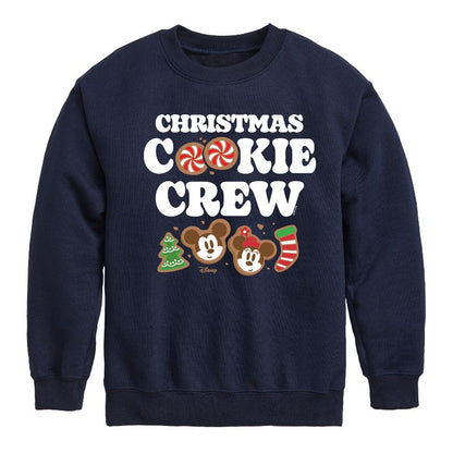 Boys' - Disney - Mickey and Minnie Christmas Cookie Crew Graphic Long Sleeve Fleece Sweatshirt