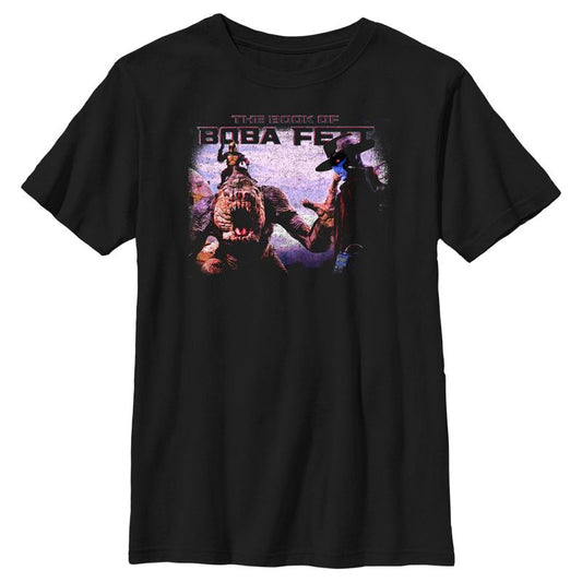 Boy's Star Wars: The Book of Boba Fett Cad Bane Rancor and Boba Standoff T-Shirt