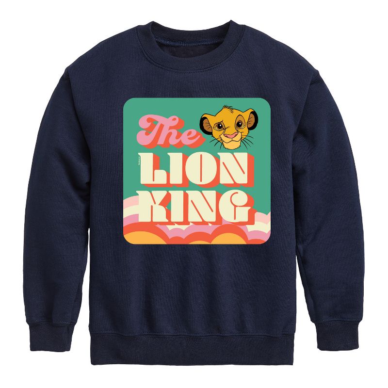 Boys' - Disney - Retro Styled Graphic Long Sleeve Fleece Sweatshirt