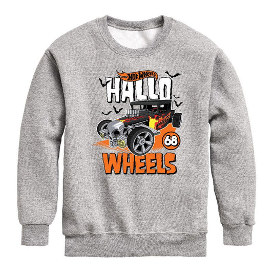 Boys' - Hot Wheels - Bonecrusher Hallo Wheels 68 with Bats Graphic Long Sleeve Fleece Sweatshirt