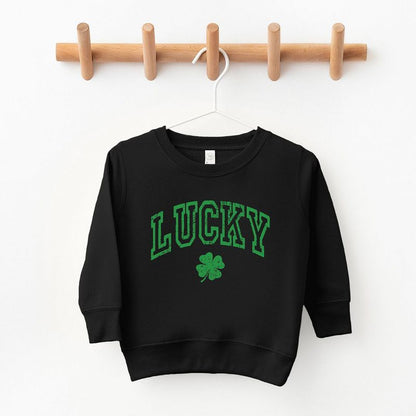 The Juniper Shop Lucky Clover Distressed Toddler Graphic Sweatshirt