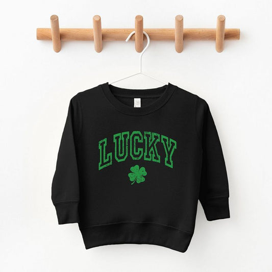 The Juniper Shop Lucky Clover Distressed Toddler Graphic Sweatshirt