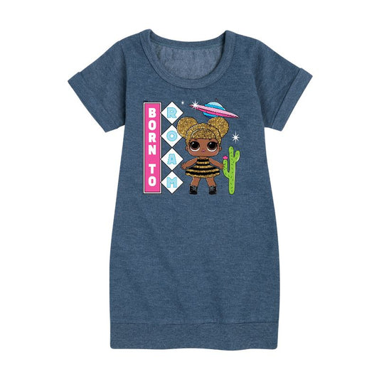 Girls' - LOL Surprise! - Queen Bee is Born to Roam Graphic Short Sleeve Fleece Dress