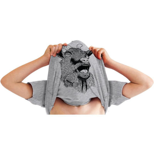 Youth Ask Me About My Goat Funny Animal Flip Shirt Cool Disguise Tee for Kids - Crazy Dog Youth T Shirt