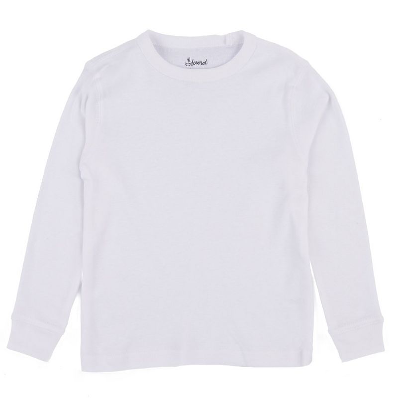 Leveret Kids Long Sleeve Solid Neutral Color T-Shirt