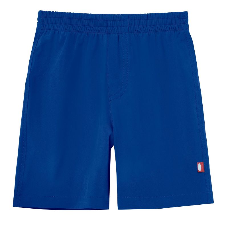 City Threads Boys UPF 50+ Soft Stretch Club Above The Knee Swim Trunks - USA-Made