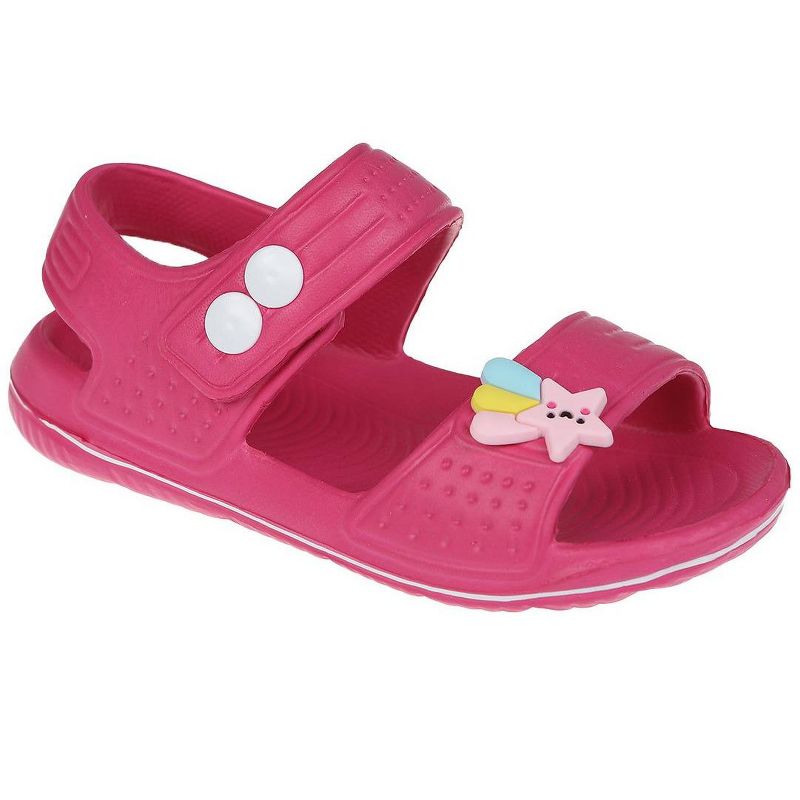 FOAMWALK Toddler Girl's EVA Sandals with Charm Detail- Comfy Sandals for Toddler