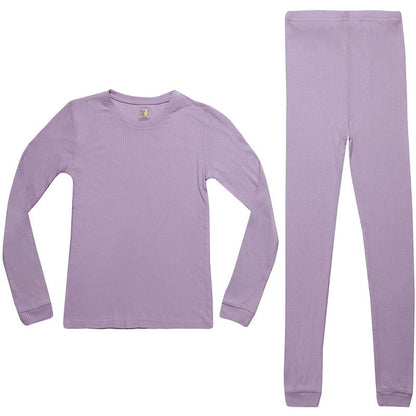 Just Love Girls Solid Pajama Sets - Snug Fitting Ribbed PJ Tops & Bottoms for Girls