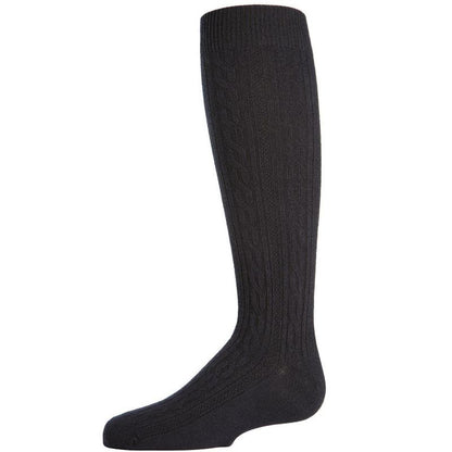 Memoi Cable Knit Girls Cotton Blend Knee High Socks