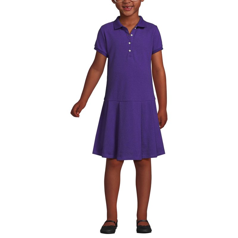 Lands' End School Uniform Kids Short Sleeve Mesh Pleated Polo Dress