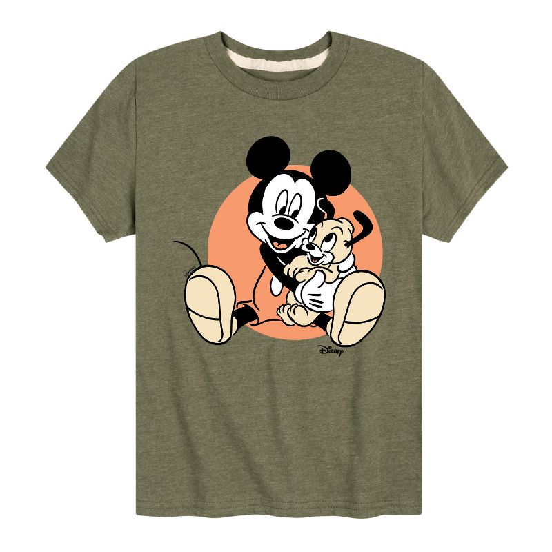 Boys' - Disney - Mickey Mouse Hugs His Puppy Short Sleeve Graphic T-Shirt