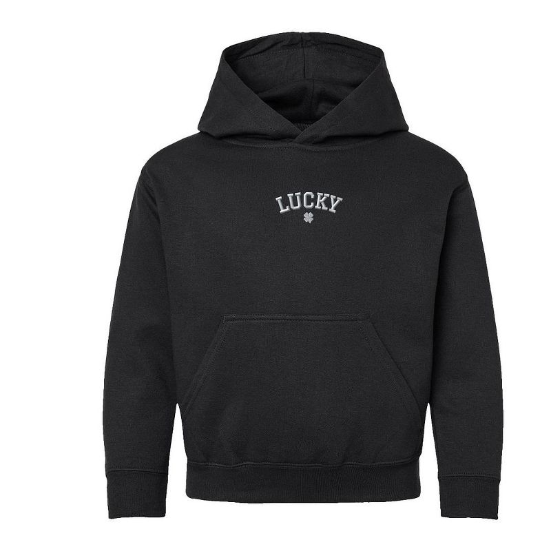 The Juniper Shop Embroidered Lucky Clover Youth Graphic Hoodie