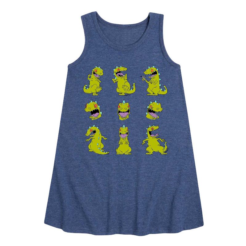 Girls' - Rugrats - Reptar Sheet Graphic Sleeveless Aline Dress