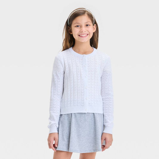 Girls' Long Sleeve Pointelle Cardigan - Cat & Jack™