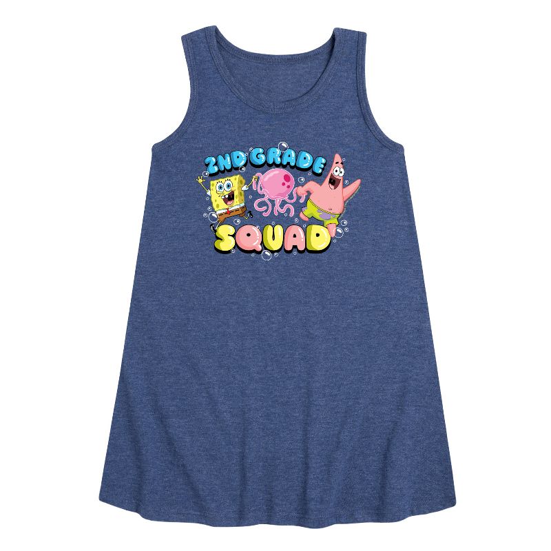 Girls' - SpongeBob SquarePants - 2nd Grade Squad Graphic Sleeveless Aline Dress