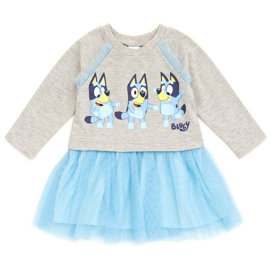 Bluey Girls French Terry Dress Little Kid to Big