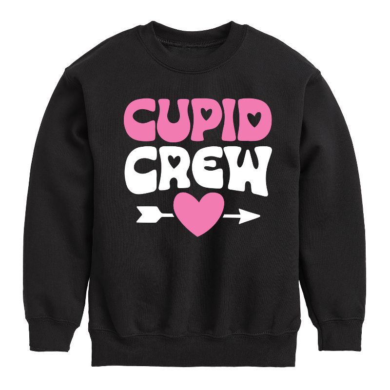 Boys' - Instant Message - Valentine's Day Cupid Crew Graphic Long Sleeve Fleece Sweatshirt