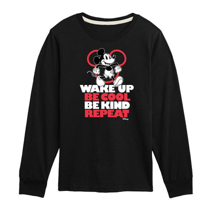Boys' - Disney - Wake Up, Be Cool, Be Kind, Repeat Long Sleeve Graphic T-Shirt