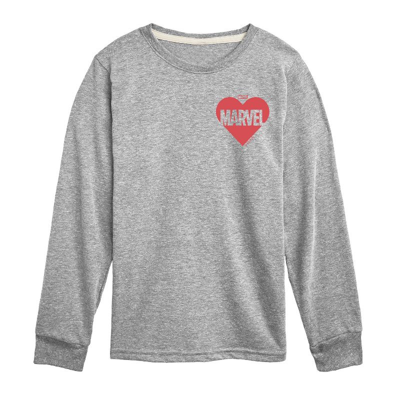 Boys' - Marvel - Heart Valentine Long Sleeve Graphic T-Shirt