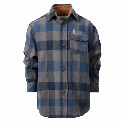 Gioberti Boy's Single Pocket Flannel Shirt with Corduroy Contrast (Part 2)