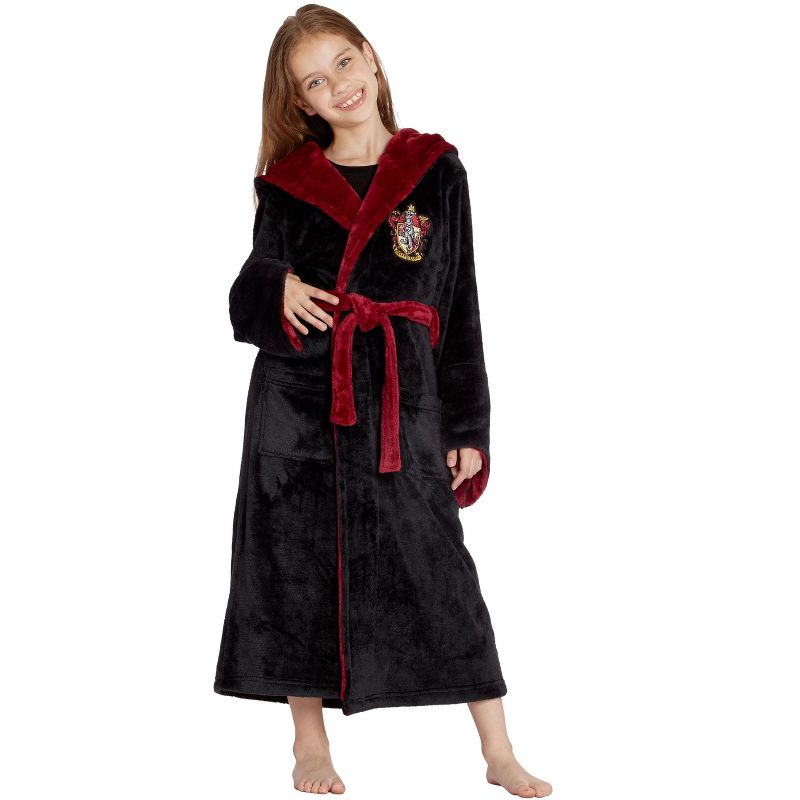 Harry Potter Hogwarts Houses Girl's Fleece Robe Pajama Lounge
