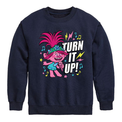 Boys' - Trolls - Turn It Up Poppy Graphic Long Sleeve Fleece Sweatshirt