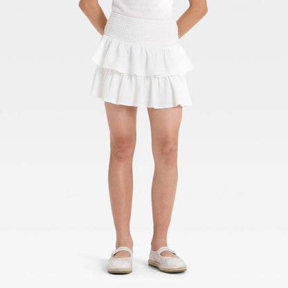 Girls' Smocked Tiered Mini Skirt - art class™
