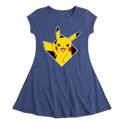 Girls' - Pokémon - Diamond Pikachu Fit & Flair Cap Sleeve Dress