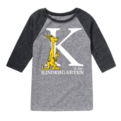 Boys' - Dr. Seuss - K Is For Kindergarten Raglan Graphic T-Shirt