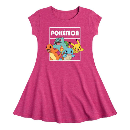 Girls' - Pokémon - Team Pokémon Fit & Flair Cap Sleeve Dress