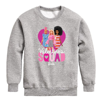Boys' - Barbie - Valentine's Squad Graphic Long Sleeve Fleece Sweatshirt
