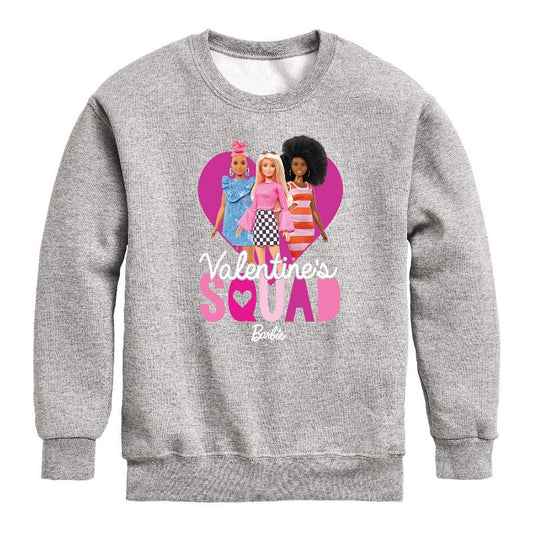 Boys' - Barbie - Valentine's Squad Graphic Long Sleeve Fleece Sweatshirt