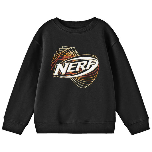 Nerf Twisted Logo Crew Neck Long Sleeve Boy's Black Sweatshirt