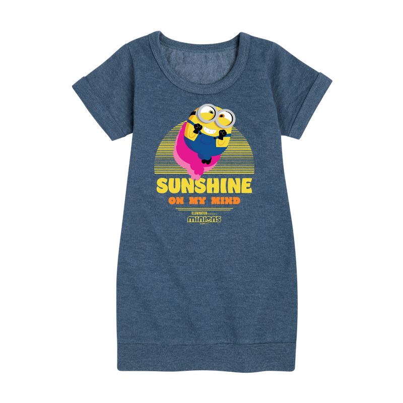 Girls' - Despicable Me Minions - Sunshine On My Mind Graphic Short Sleeve Fleece Dress