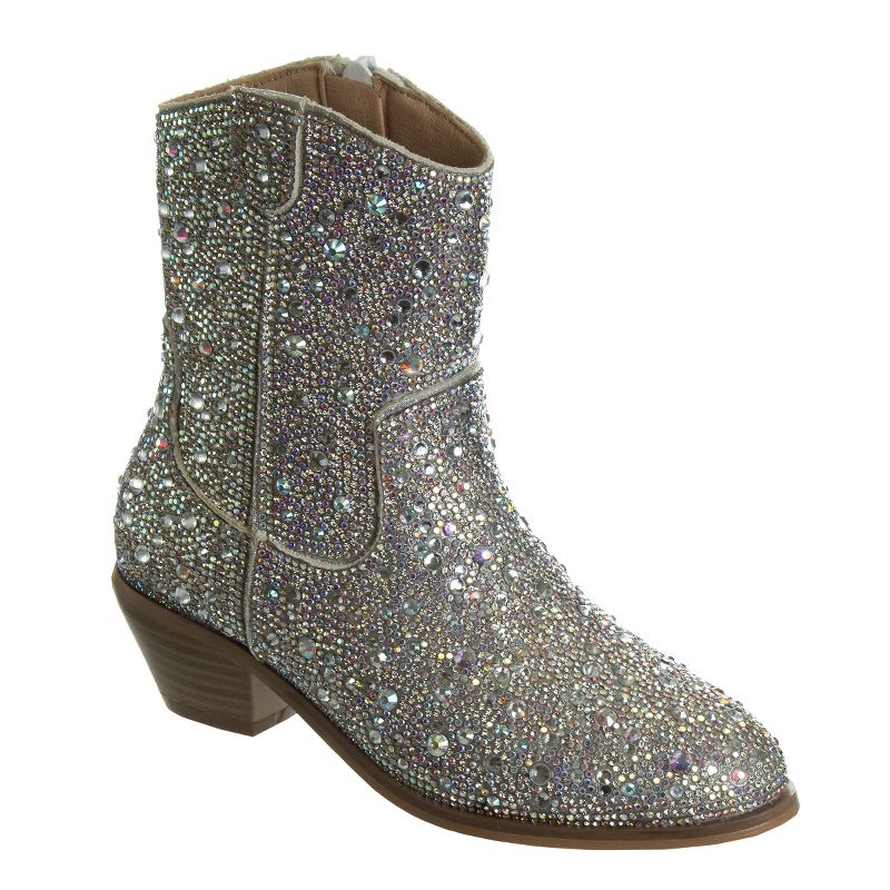 Badgley Mischka Girls Dressy Western Cowboy Boots with Rhinestones Jeweled