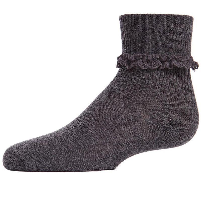 Memoi Kids Ruffle Eyelet Cotton Blend Anklet Socks