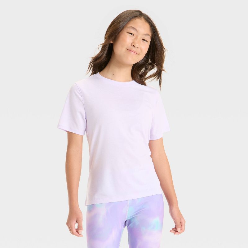 Girls' Short Sleeve T-Shirt - All In Motion™ Lilac Purple