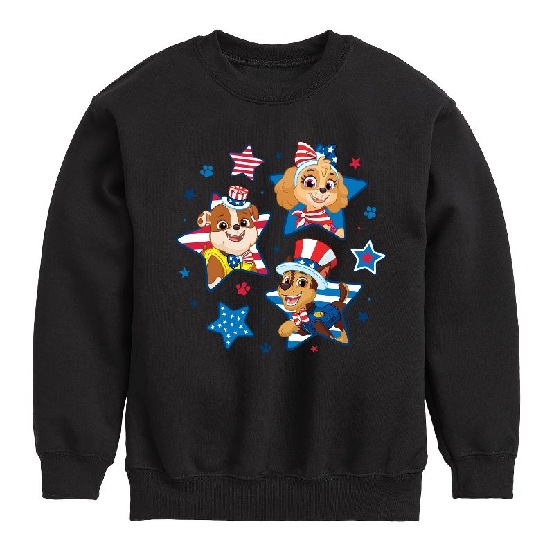 Boys' - Paw Patrol - Americana Graphic Long Sleeve Fleece Sweatshirt